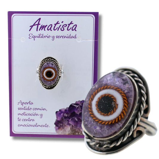 Anillo Alpaca Ojo AMATISTA REF. 6