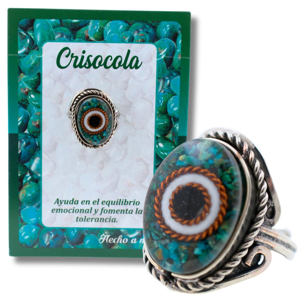 Anillo Alpaca Ojo CRISOCOLA REF. 6