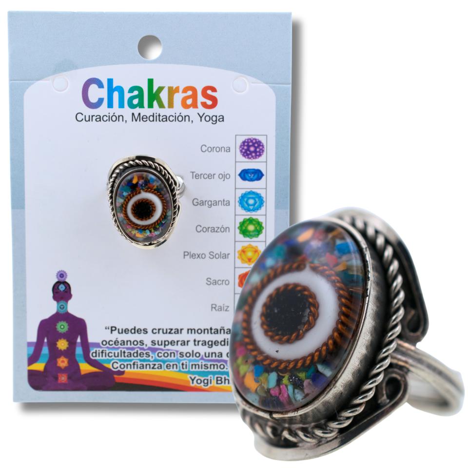 Anillo Alpaca Ojo SIETE CHAKRAS REF. 6