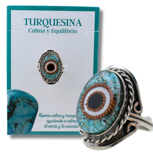 Anillo Alpaca Ojo TURQUESINA REF. 6