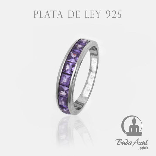 Anillo Plata CIRCONITAS VIOLETA REF. 790