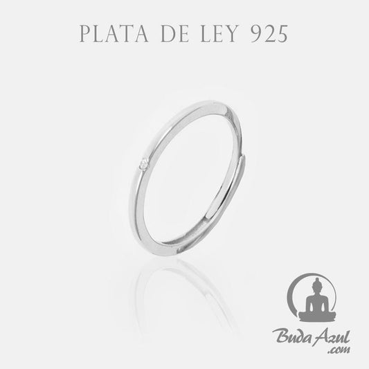 Anillo Plata FINO PUNTO DE CIRCONITA REF. 390