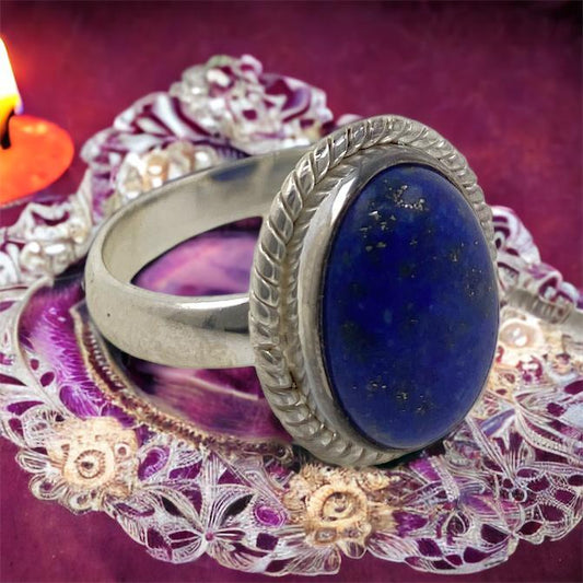Anillo Plata  LABRADO MINERAL LAPISLAZULI REF890