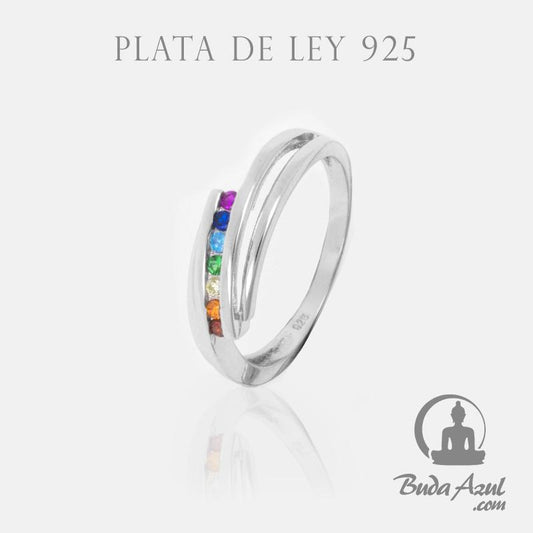 Anillo Plata LAZO CIRCONITAS COLORES REF. 590