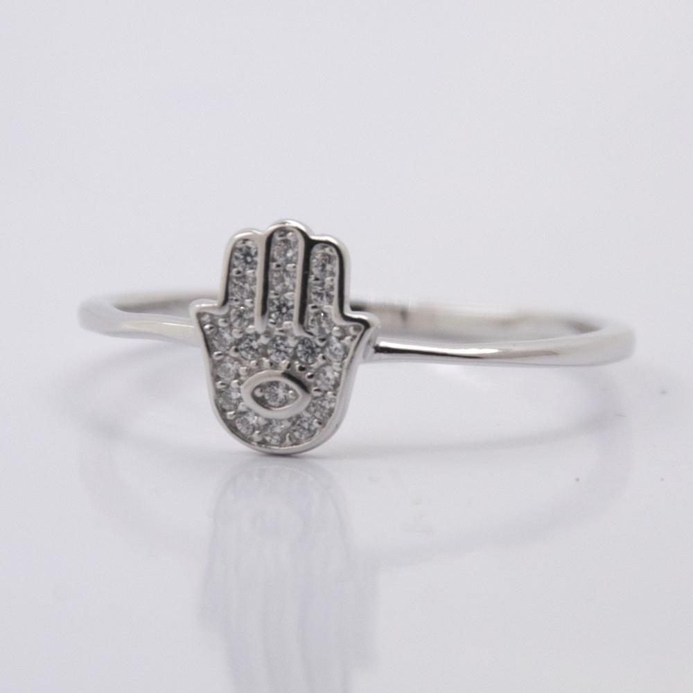 Anillo Plata Ley Mano de Fátima Circonitas REF390