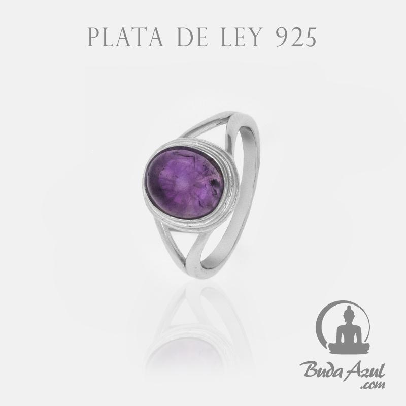 Anillo Plata OVALADO MINERAL AMATISTA REF. 890