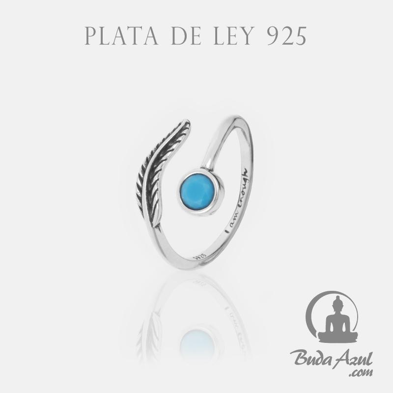 Anillo Plata PLUMA PIEDRA TURQUESA REF. 490