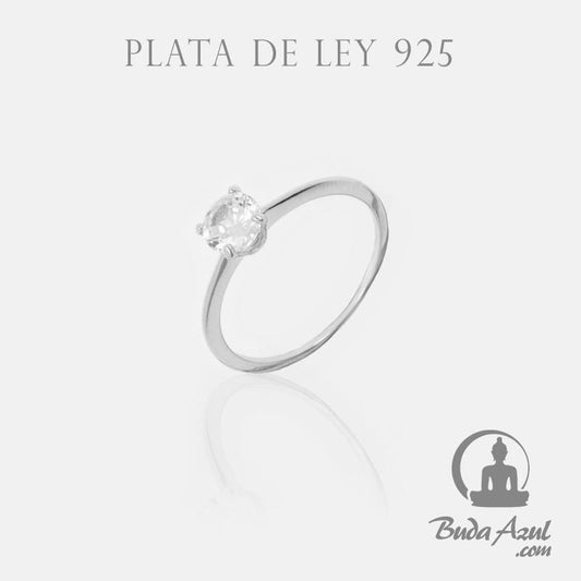 Anillo Plata UNA PIEDRA CIRCONITA REF. 390
