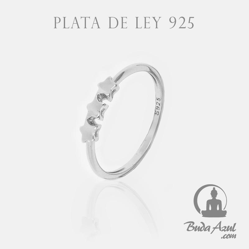 Anillo Plata de Ley 925 3 ESTRELLAS REF. 390