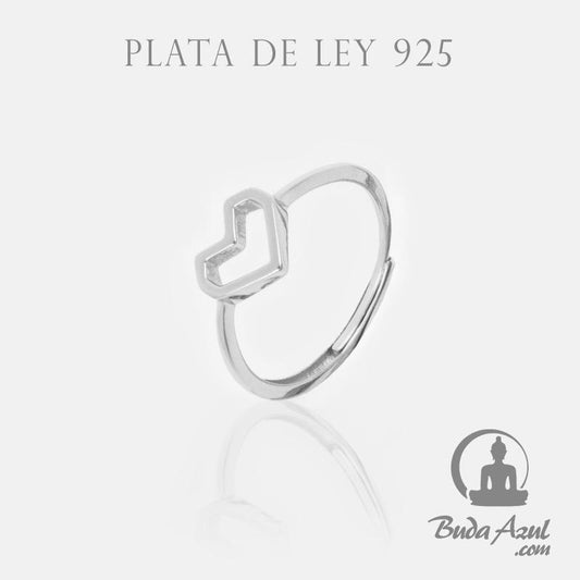 Anillo Plata de Ley 925 CORAZON CUADRADO REF. 390