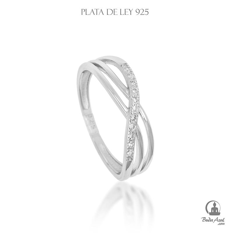 Anillo Plata de Ley 925 ENLAZADO PIEDRAS 5.90