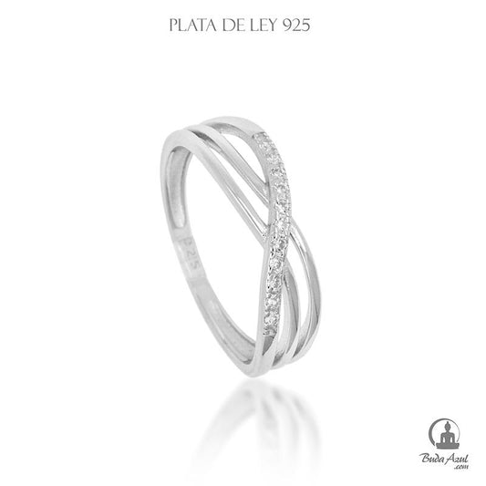 Anillo Plata de Ley 925 ENLAZADO PIEDRAS 5.90
