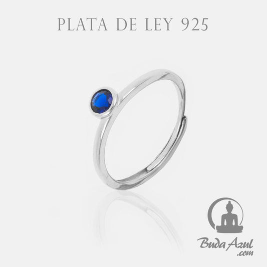 Anillo Plata de Ley 925 PIEDRA AZUL REF. 390