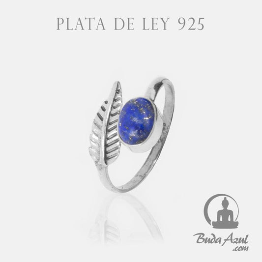 Anillo Plata de Ley 925 PLUMA LAPISLAZULI REF. 490