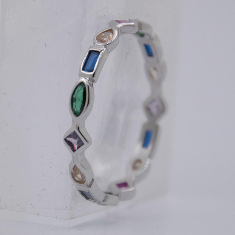 Anillo Plata de Ley Completo de Circonitas REF390