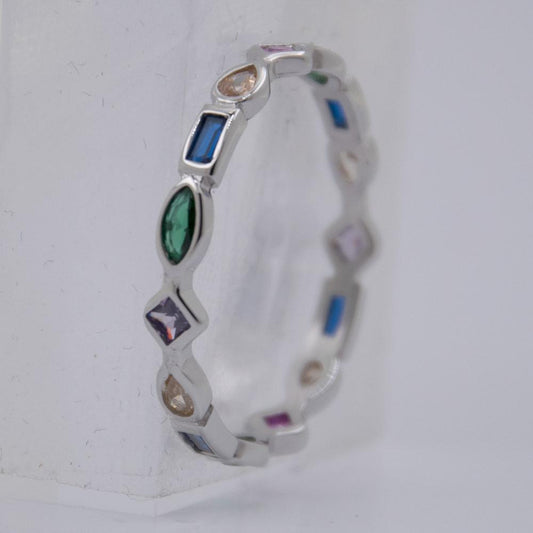 Anillo Plata de Ley Completo de Circonitas REF390
