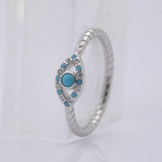 Anillo Plata de Ley Ojo Turco Circonitas REF490
