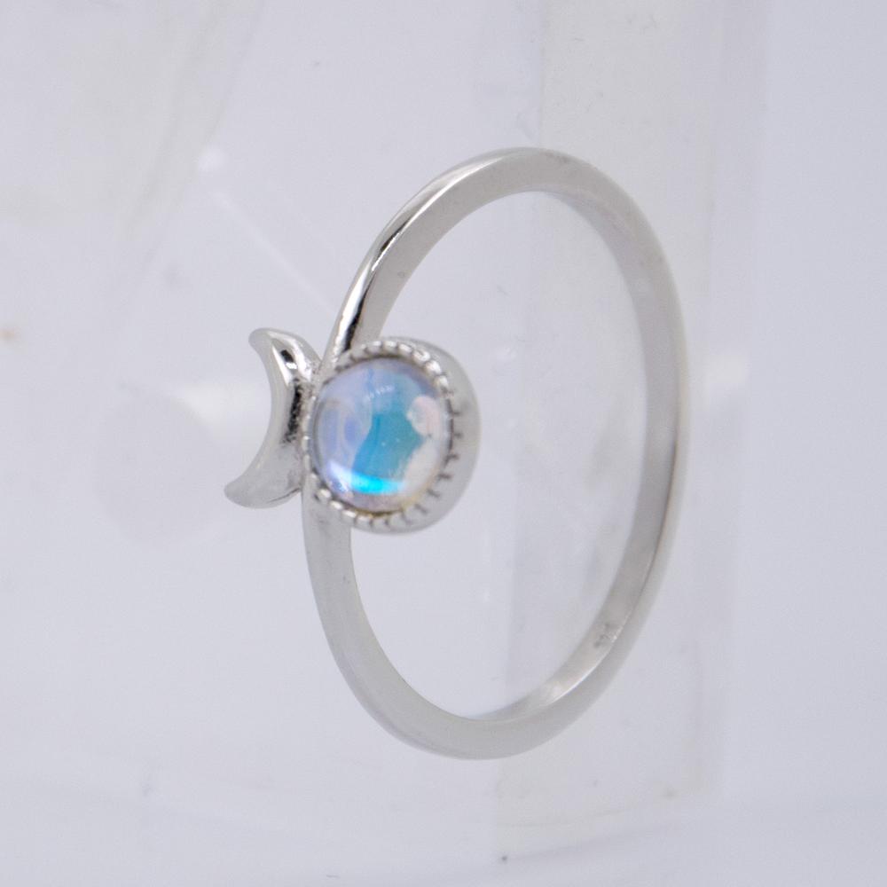 Anillo Plata deLey Circonitas y Piedra Luna REF690
