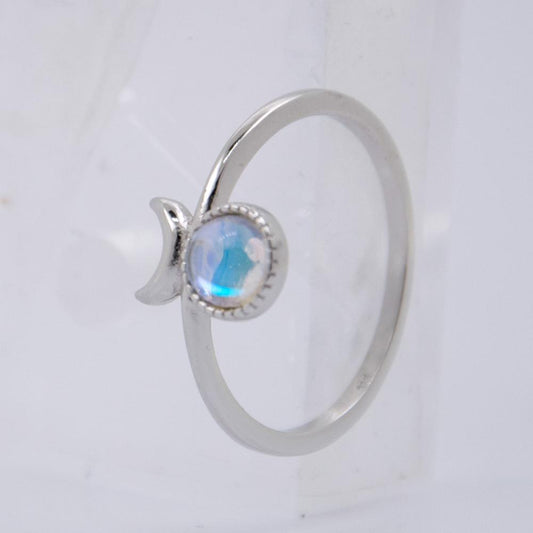 Anillo Plata deLey Circonitas y Piedra Luna REF690