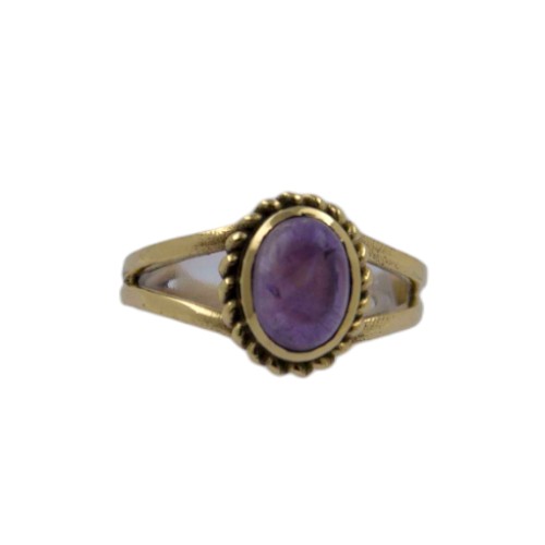 Anillo latón amatista