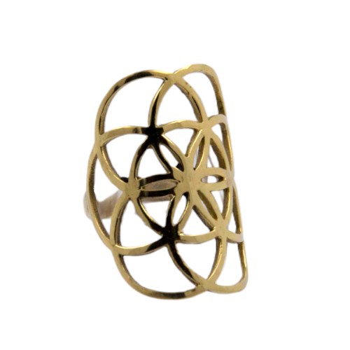 Anillo latón flor