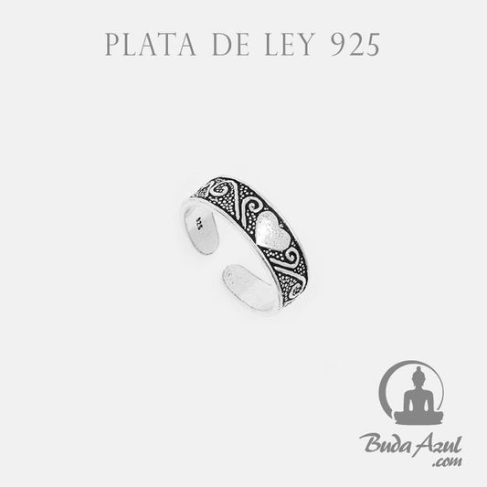 Anillo pie Plata de Ley 925 CORAZON REF. 390