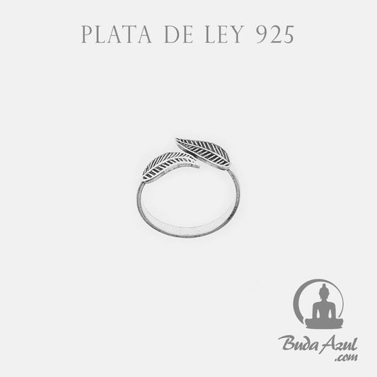 Anillo pie Plata de Ley 925 HOJAS REF. 390
