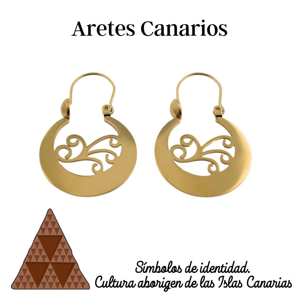 Arete Canario Acero DORADO PEQUEÑO LISO - REF 6