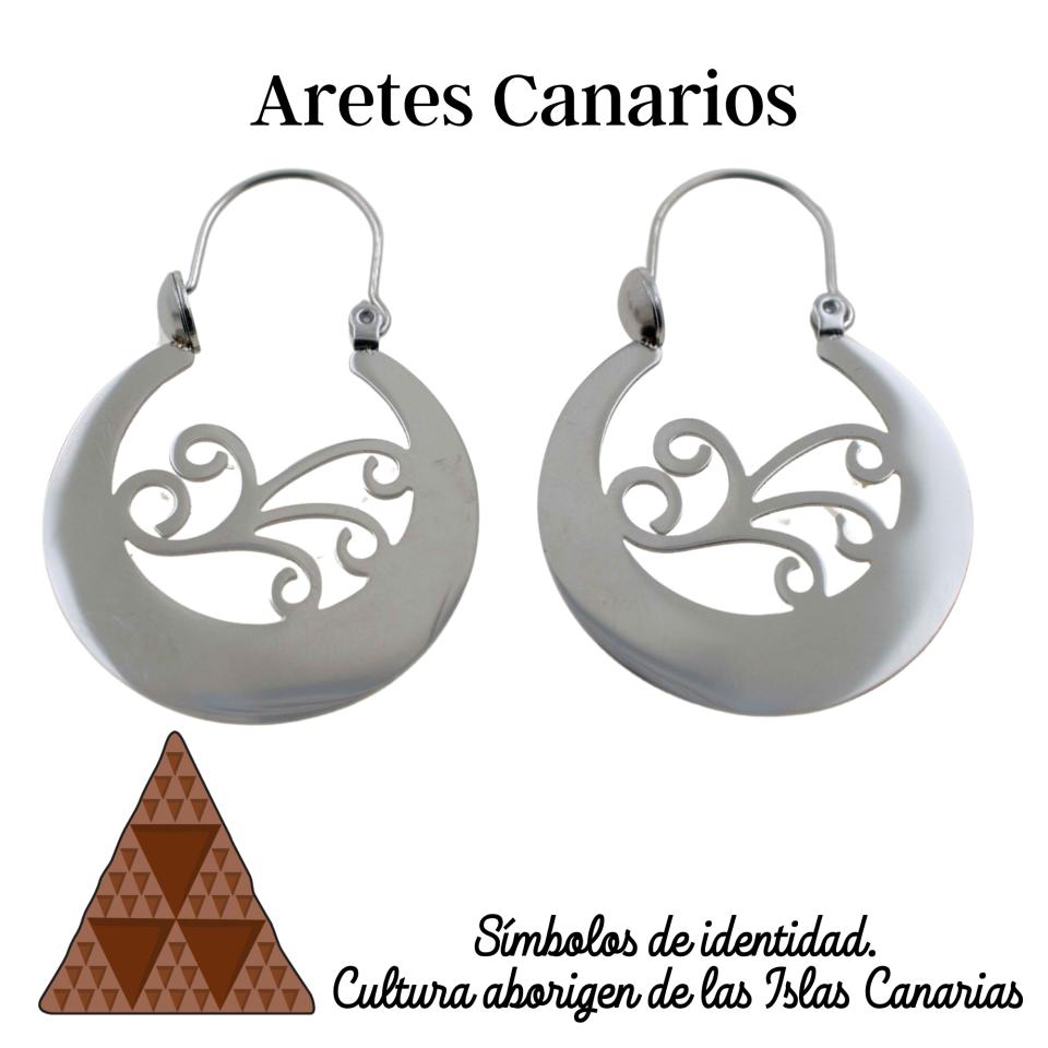 Arete Canario Acero Plateado GRANDE LISO - REF 6