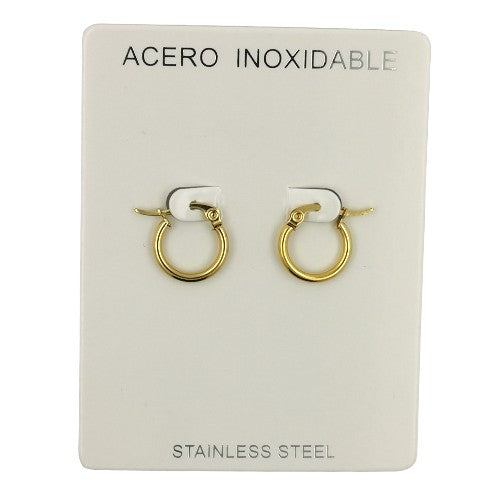 Argolla lisa en Acero Dorado MINI REF.- 1