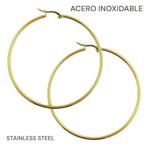 Argolla lisa en Acero Dorado XL REF.- 1