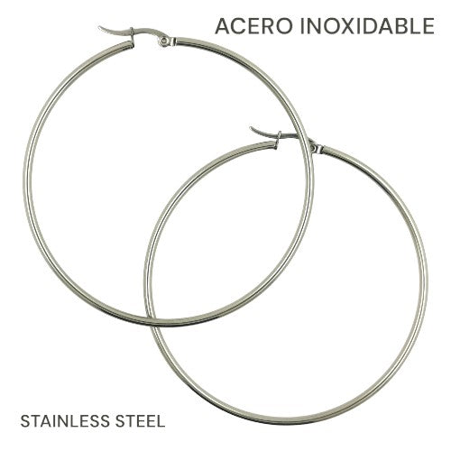 Argolla lisa en Acero Plateado XL REF.- 1