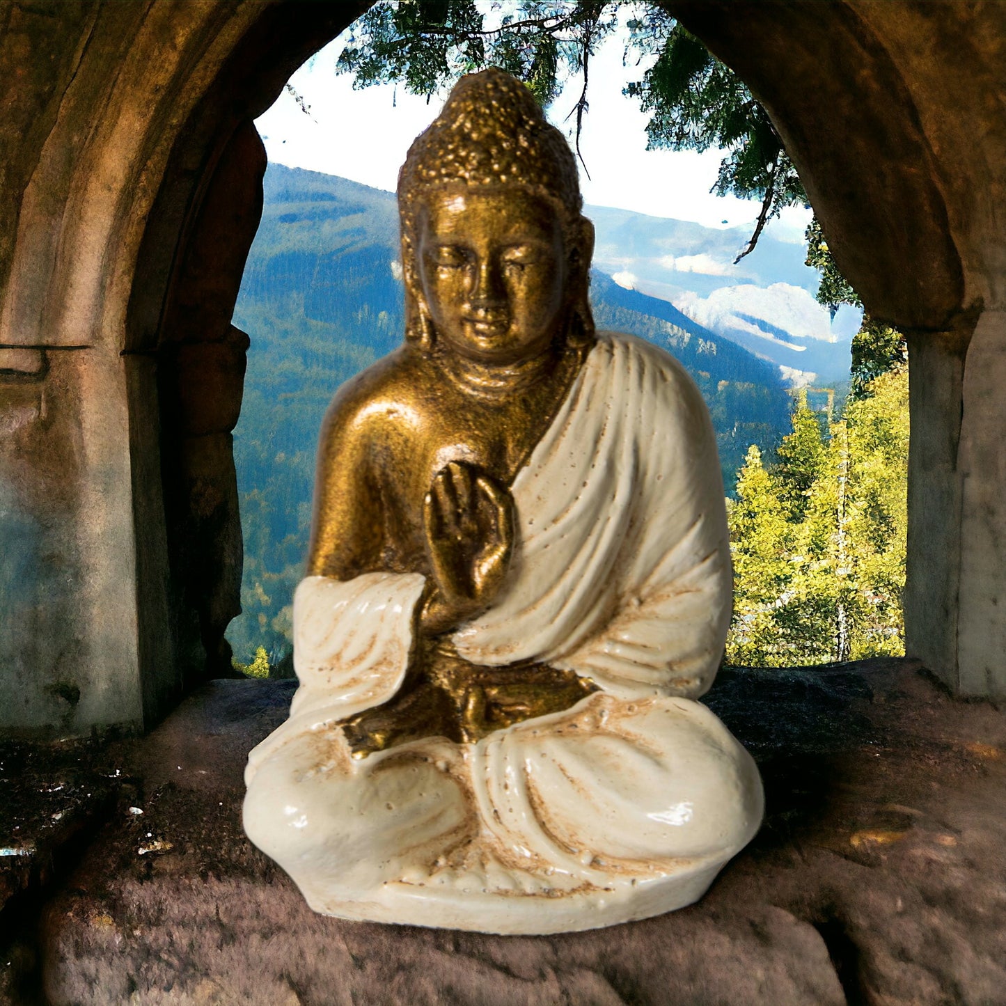 BUDA RESINA  11 CM ALTO REF. 290 - 27 BLANCO