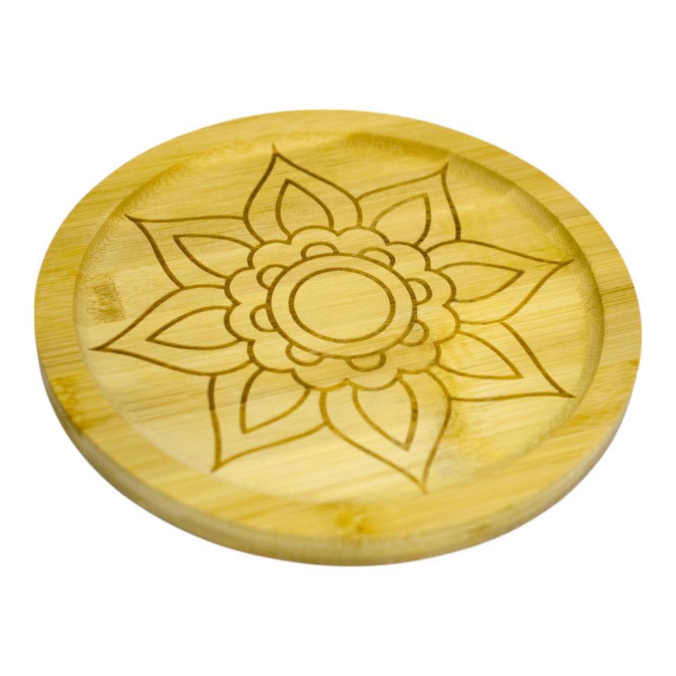 Bandeja Redonda Bambú Mandala 20cm