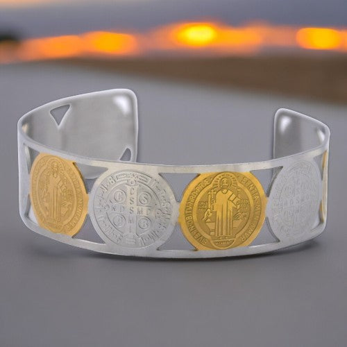 Brazalete Acero Bicolor San Benito REF. 8