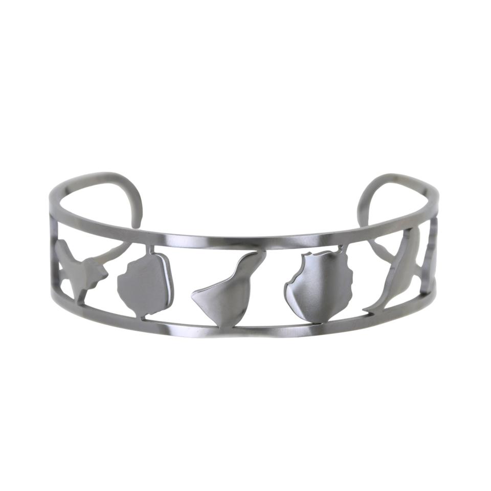 Brazalete Acero Plateado Islas Canarias REF 6