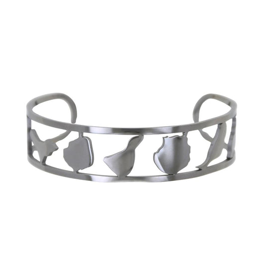 Brazalete Acero Plateado Islas Canarias REF 6