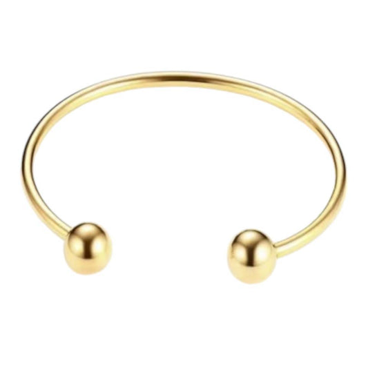Brazalete Acero Pulso dorado Bolas 60*3mm