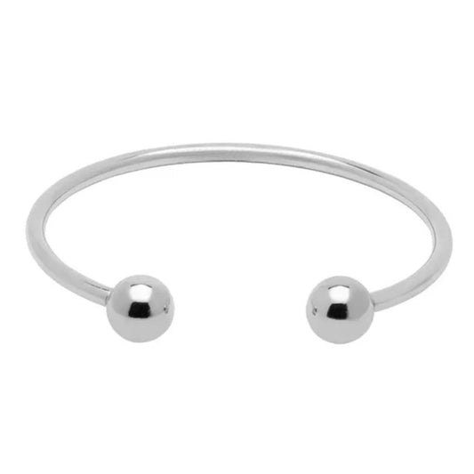 Brazalete Acero Pulso plateado Bolas 65*4mm