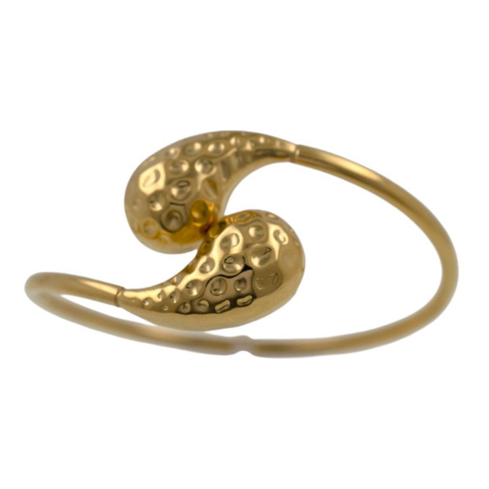 Brazalete acero Dorado Gota rugosa