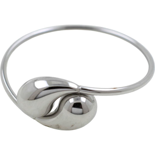 Brazalete acero Plateado Gota lisa