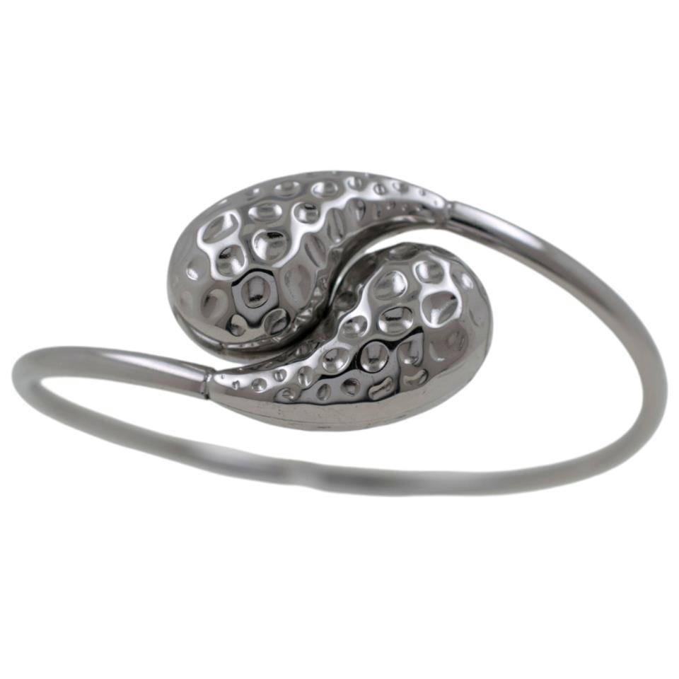 Brazalete acero Plateado Gota rugosa