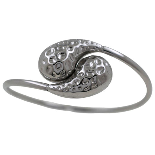 Brazalete acero Plateado Gota rugosa