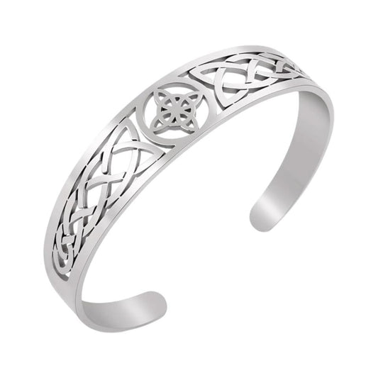 Brazalete de acero Nudo de Brujas Plateado - 6