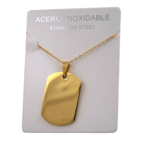 COLGANTE ACERO DORADO PLACA IDENTIFICATIVA REF-4