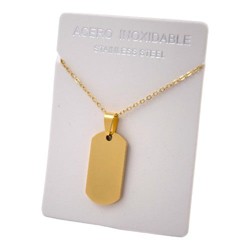 COLGANTE ACERO DORADO PLACA REF.-3
