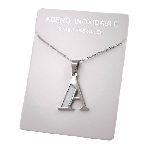COLGANTE ACERO PLATEADO ABECEDARIO "A" REF.-3