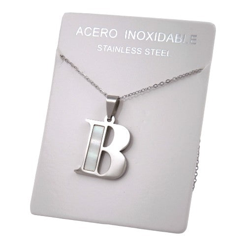 COLGANTE ACERO PLATEADO ABECEDARIO "B" REF.-3
