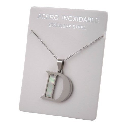 COLGANTE ACERO PLATEADO ABECEDARIO "D" REF.-3