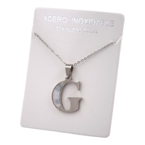 COLGANTE ACERO PLATEADO ABECEDARIO "G" REF.-3